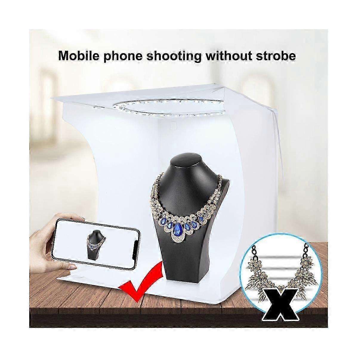 31x31x32.7cm Portable Folding Studio Ring 128LEDs Light reflection Table with 6-Color Background C