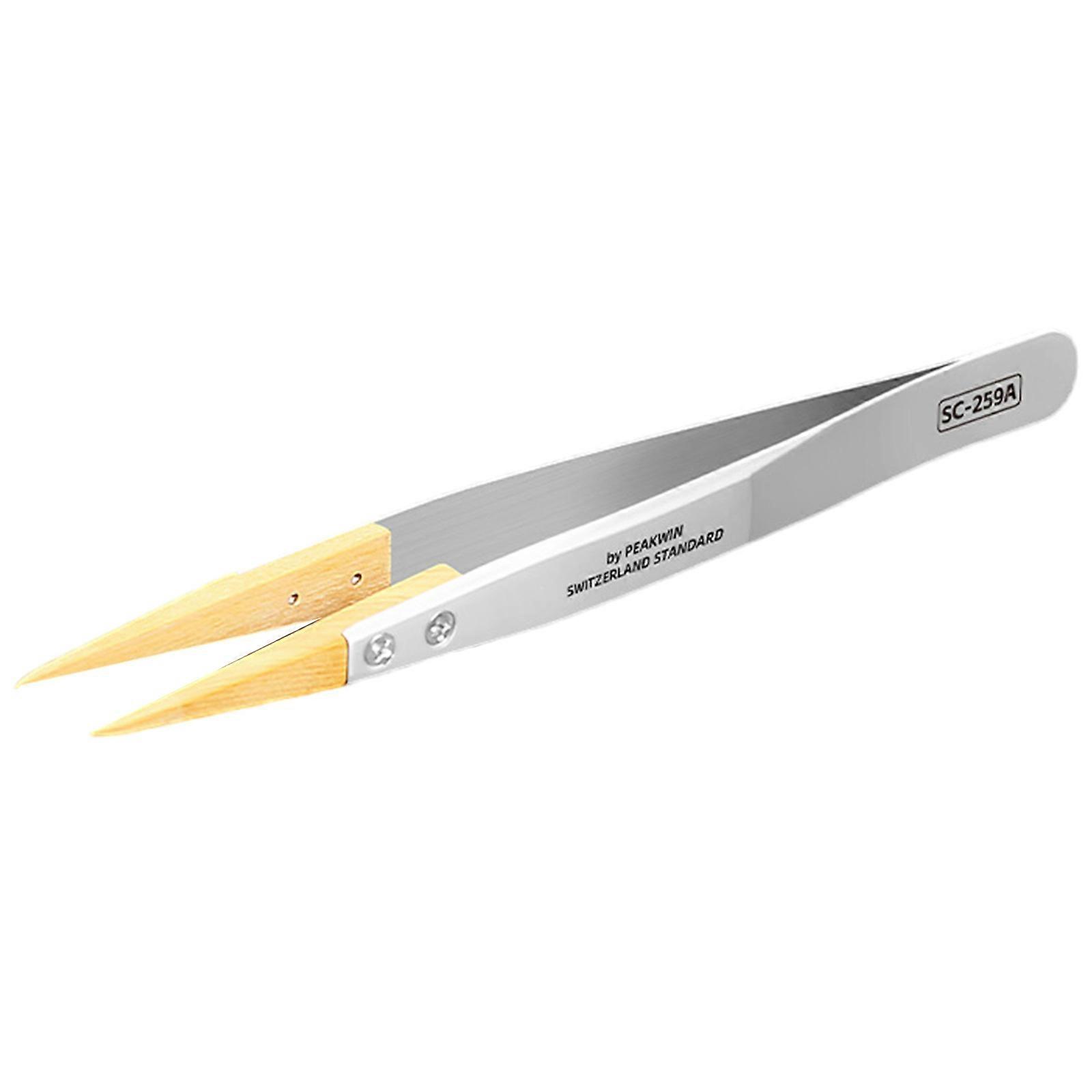 Accuracy Crafted Boxwood Tweezer Anti Magnetic Insulated Tool Accuracy 0.1mm Tip for Watchmakers and DIY Enthusiasts