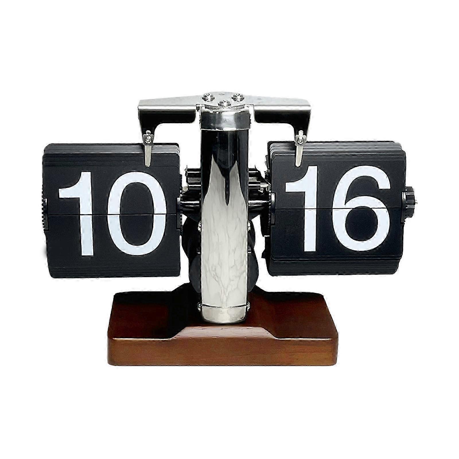 Modern Table Flip Clock for Bedroom, Cafe, and Office - Stylish Black Digital Clock with Auto Flip Feature