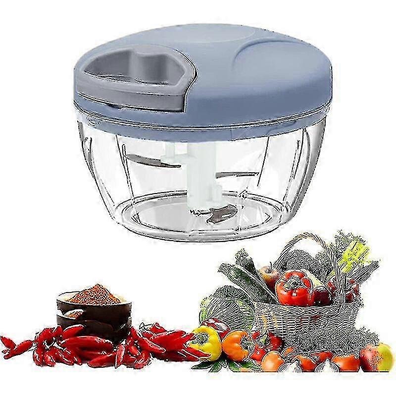 Manual Food Chopper with 3 Stainless Steel Blades, Versatile Multi-Chopper for Vegetables and Onions in the Kitchen