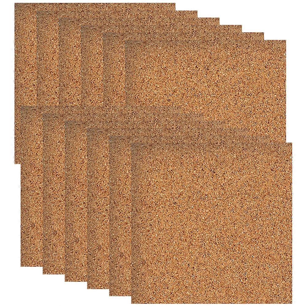12pcs Self Adhesive Cork Coasters, Non Slip Heat Insulating Pads for Drinks, Square Friction Resistant Cushions for Home and Restaurant Tables