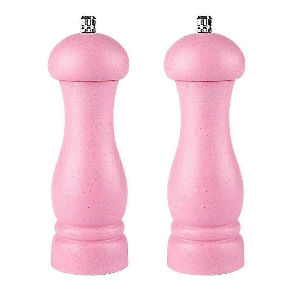 Puusuola- ja pippurimyllysarja, säädettävät uudelleentäytettävät myllyt - 2 kpl pakkaus, vaaleanpunainen