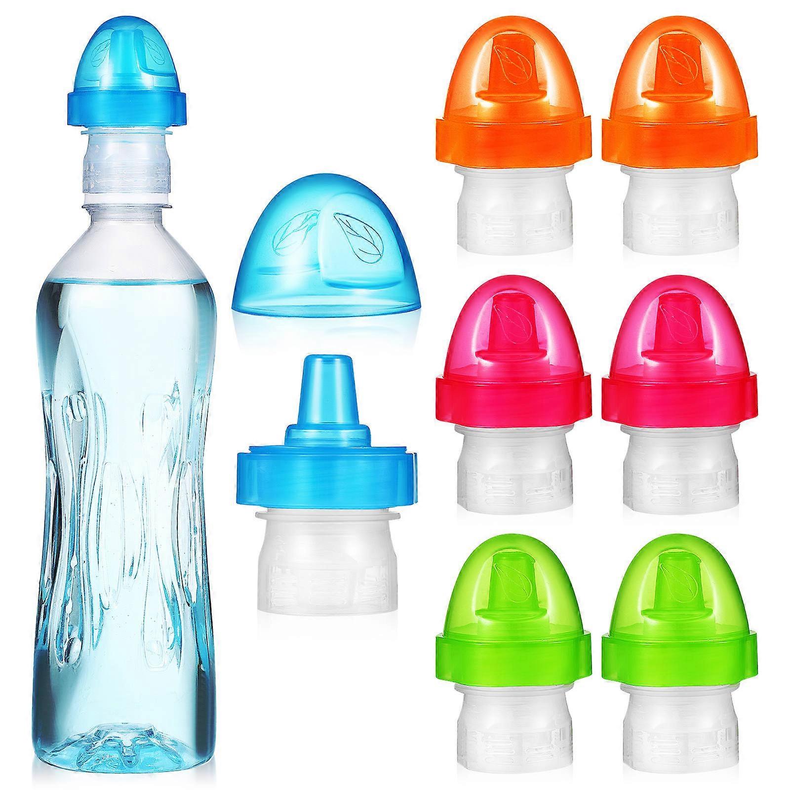 8pcs Water Bottle Lids in Assorted Colors (Orange, Blue, Green, Red) for Easy Portable Use