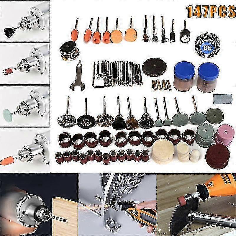 2025 147-Piece Rotary Tool Accessories Kit for Dremel, Grinding Sanding Polishing Multi-Functional Tool Set