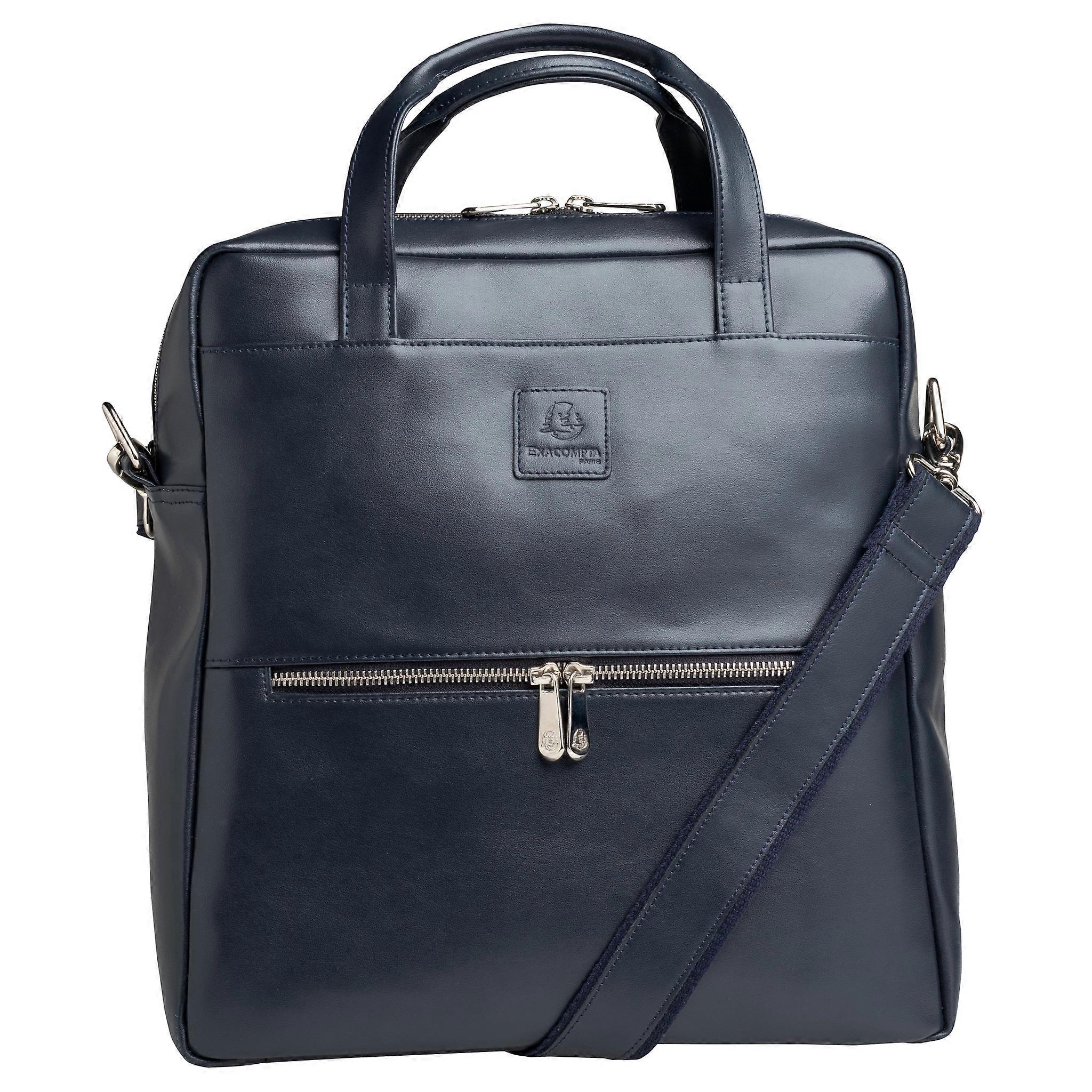 Exacompta 17237E Exactive Leather Computer Backpack - Navy blue