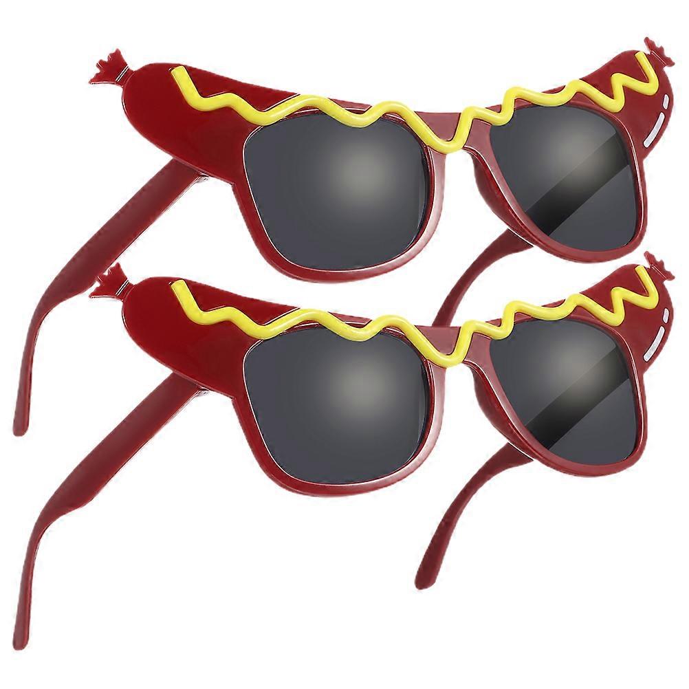 Hot Dog Shape Party Glasses Bright Color Novelty Eyewear for Adults, Fun Themed Event Supplies with Safe Smooth Edges