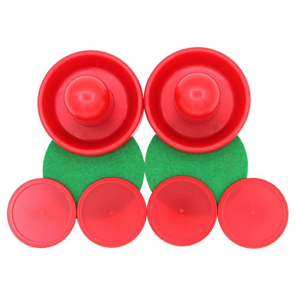 Portable Air Hockey Pucks Discs with Ergonomic Paddles and Felt Pads for Table Hockey Game Replacement