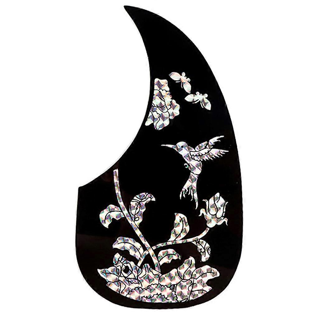 Guitar Protector Acoustic Guitar Pickguard Drop Shape Performance Practice Design Black PVC 7.07X3.87X0.04in 1Pack