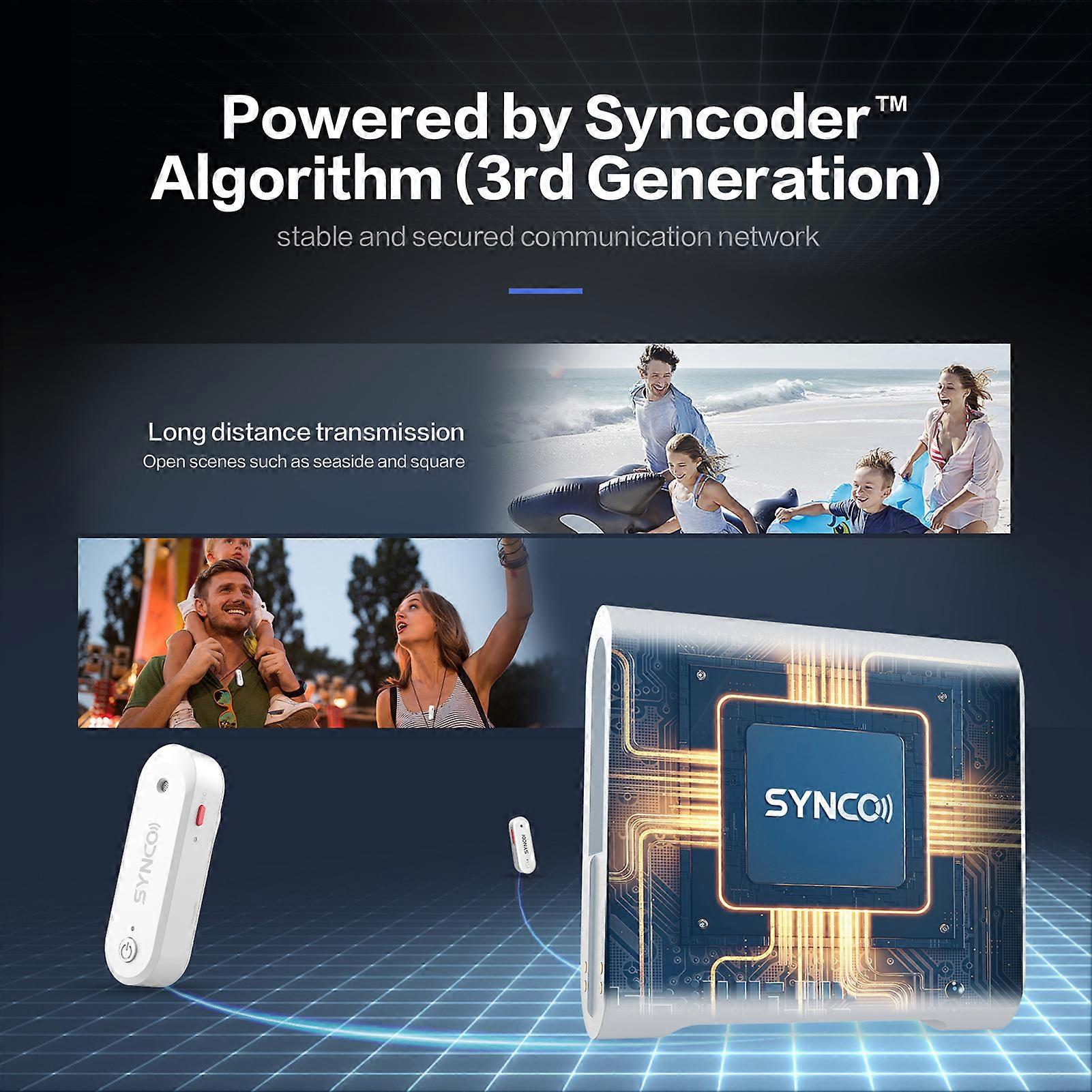 SYNCO G3 2.4G Wireless Mic System - Dual Transmitters, 250M Range, 8G Memory, Noise Reduction