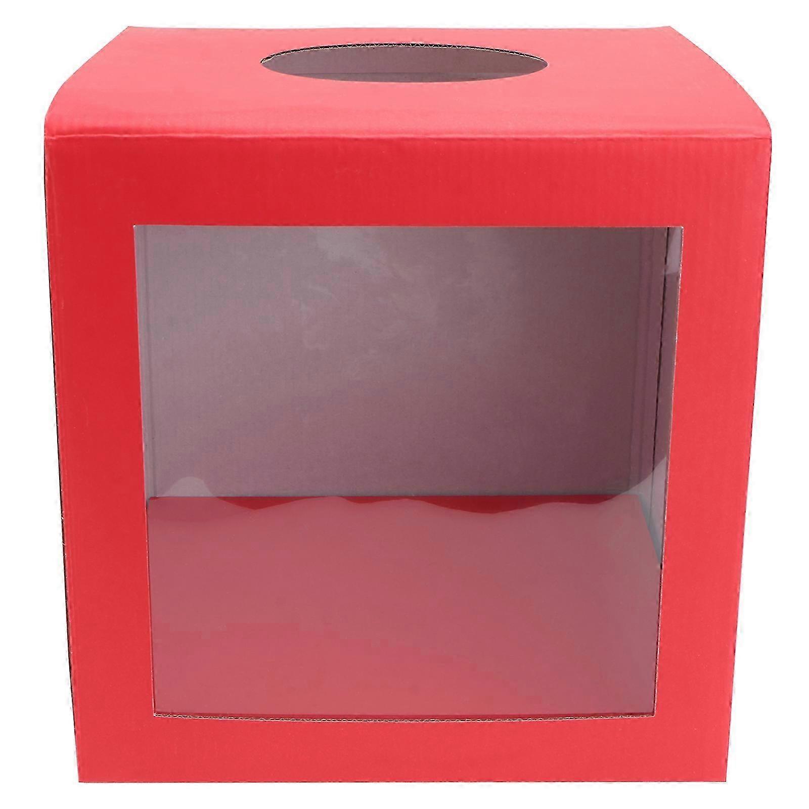 1PC Multi-purpose Box Simple Draw Prize Box Annual Meeting Game Prop (Red)-20.5x20.5cm-Red