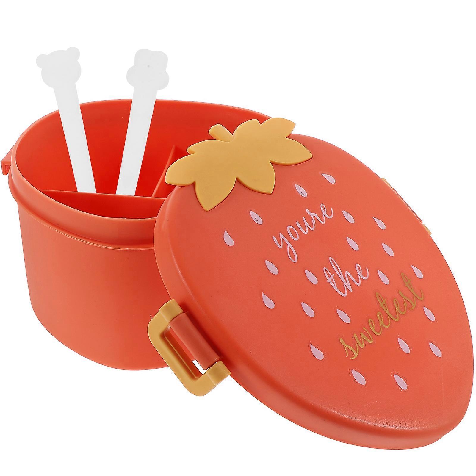 Portable Lunch Containers Orange 6.29x6.29x3.34in PP Material 1Pcs