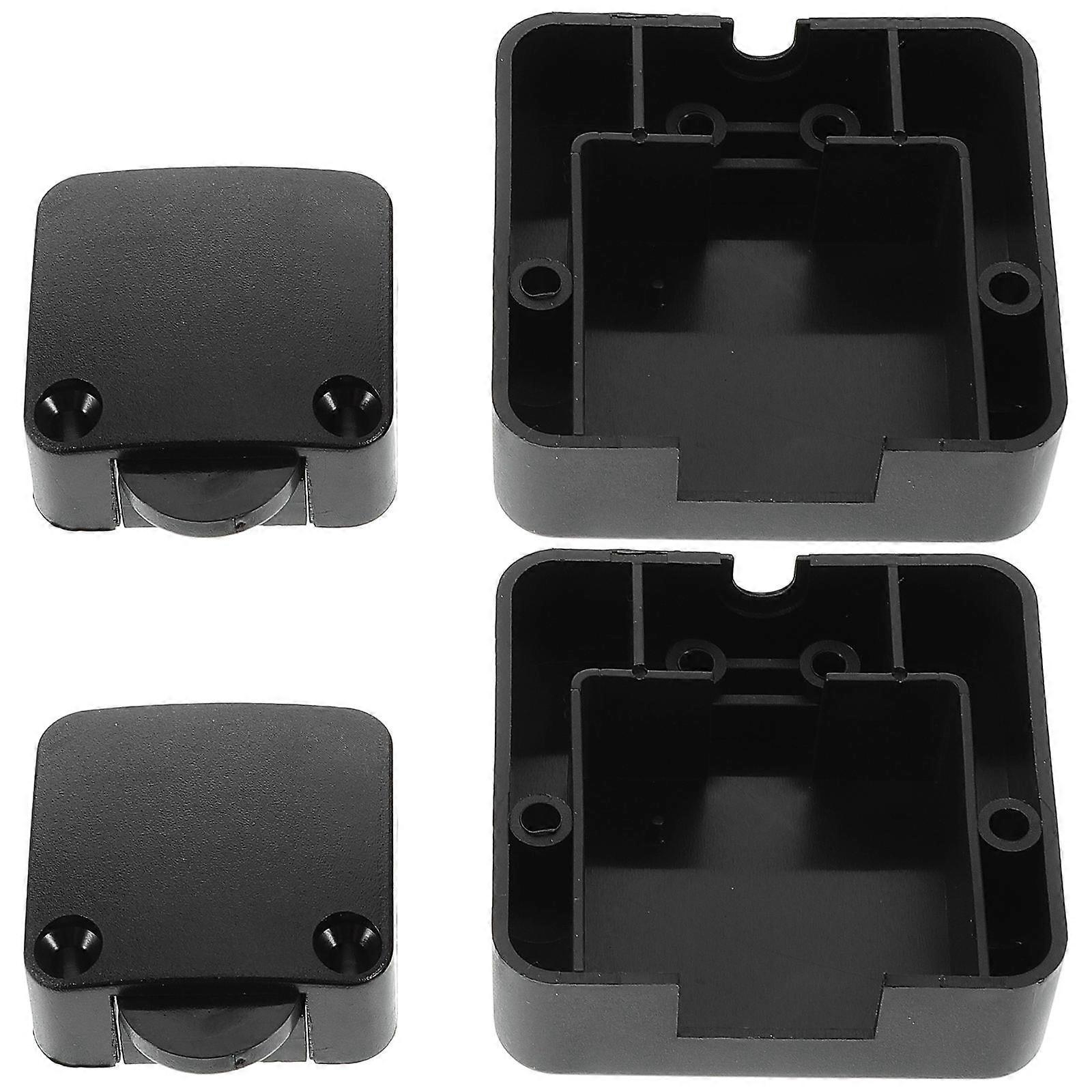 Black Cabinet Door Touch Switch 2pcs Automatic Light Control for Wardrobe Drawers Fixtures Quick Installation Elegant Design Outer Cover Hotel Use
