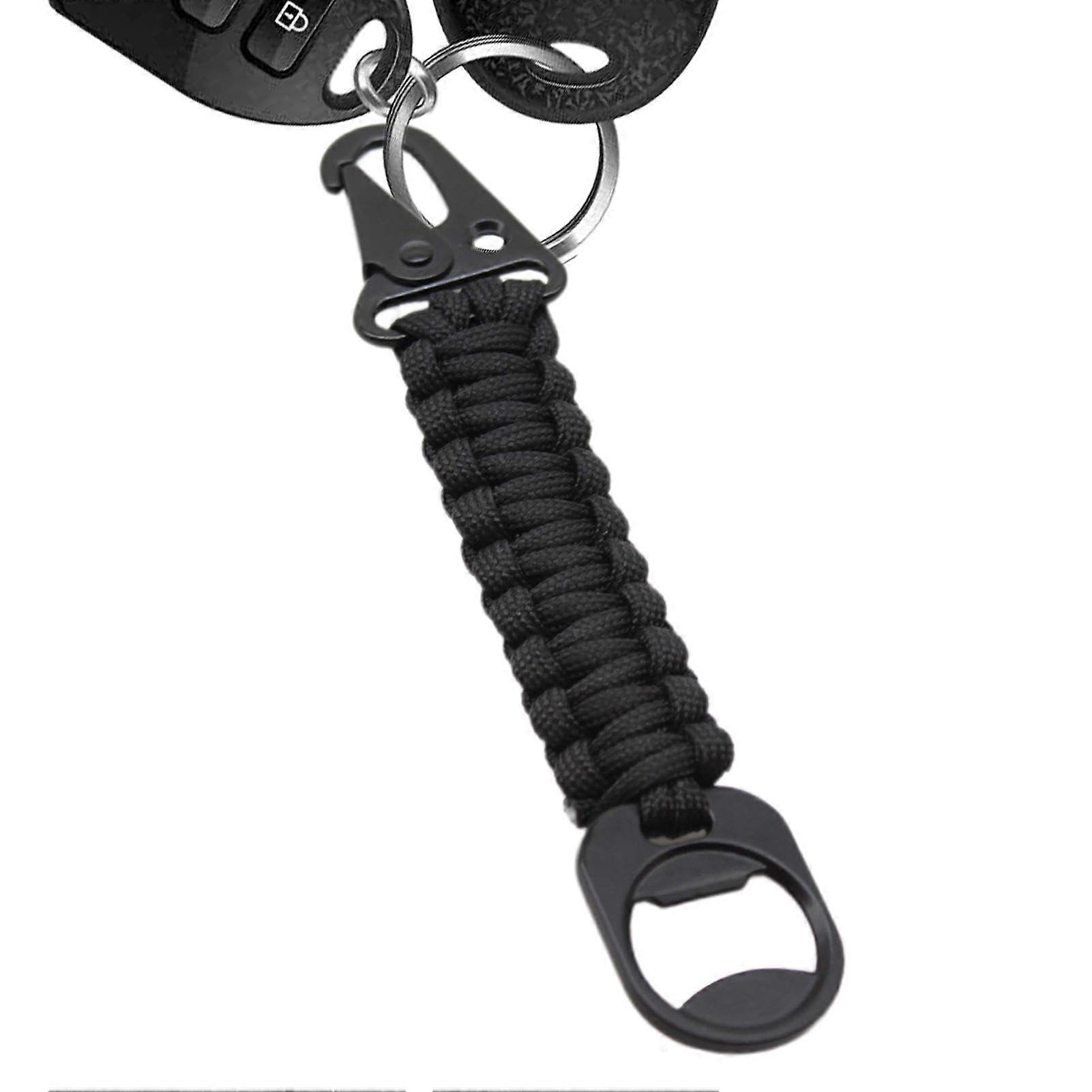 Paracord Keychain with Quick Release Clip, Multifunctional Bottle Opener, Lanyard Hook for Camping and Fishing