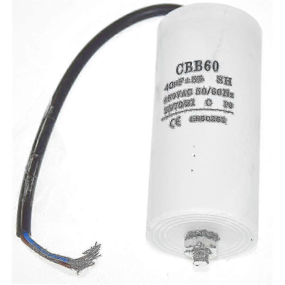 450V CBB60 40F Motor Run Capacitor 50/60Hz with 22cm Cable for Universal Electric Motors