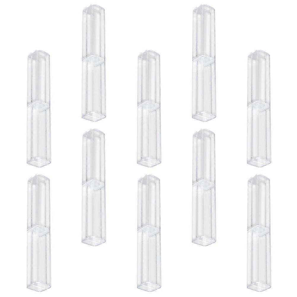 Transparent Pen Container Clear Pen Case Pen Storage Fixed Ring Design For Carrying Pens Kids 10Set