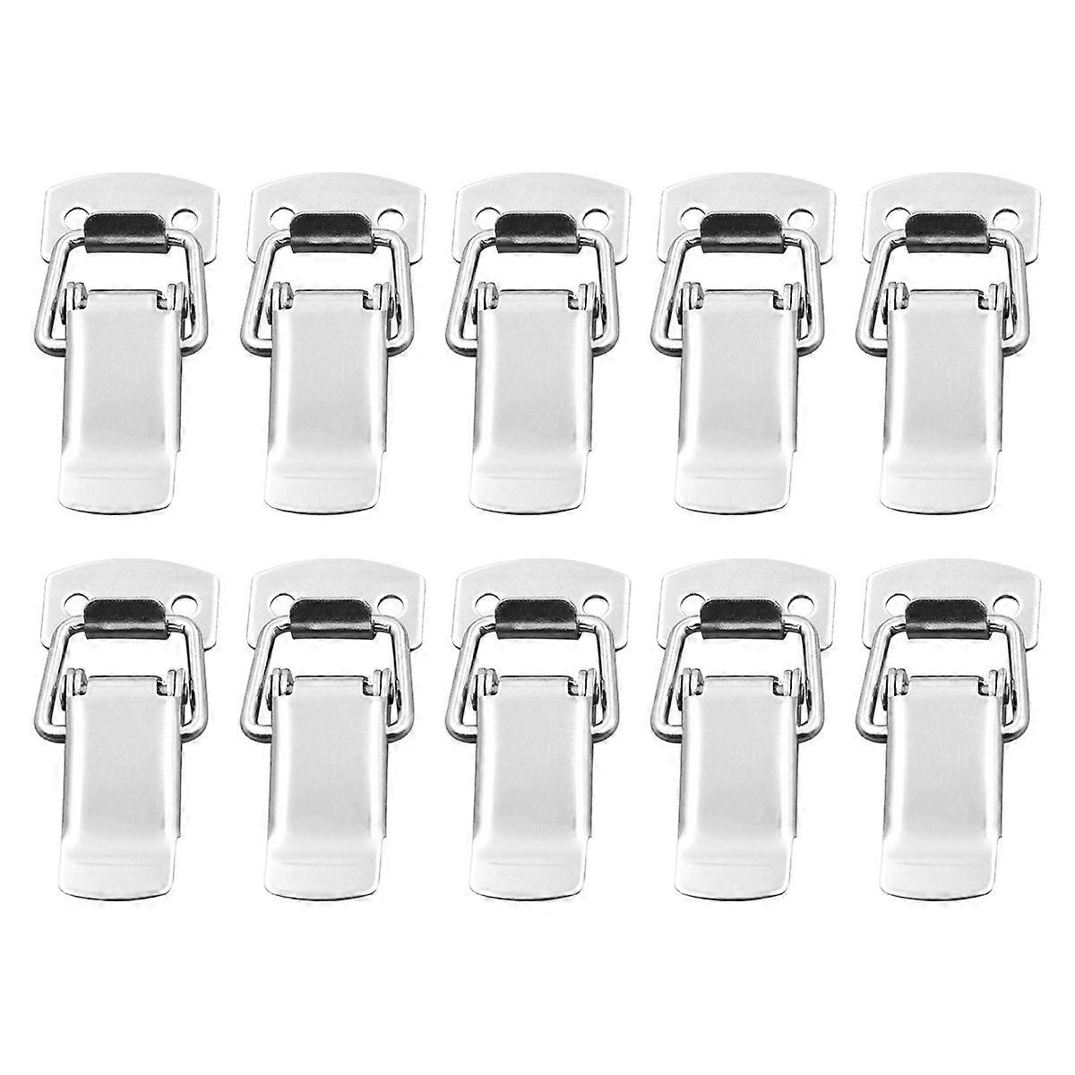 10pcs Cabinet Box Locks Spring Loaded Toggle Hasps for Sliding Doors