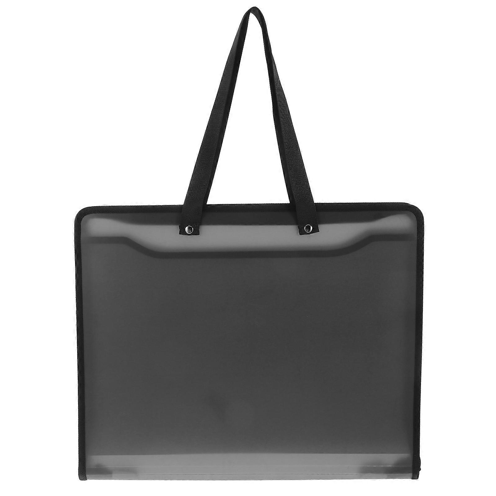 Portable Art File Organizer Bag with Handheld Zipper – Multifunctional Document & Artwork Storage Pouch for Students & Professionals, Transparent