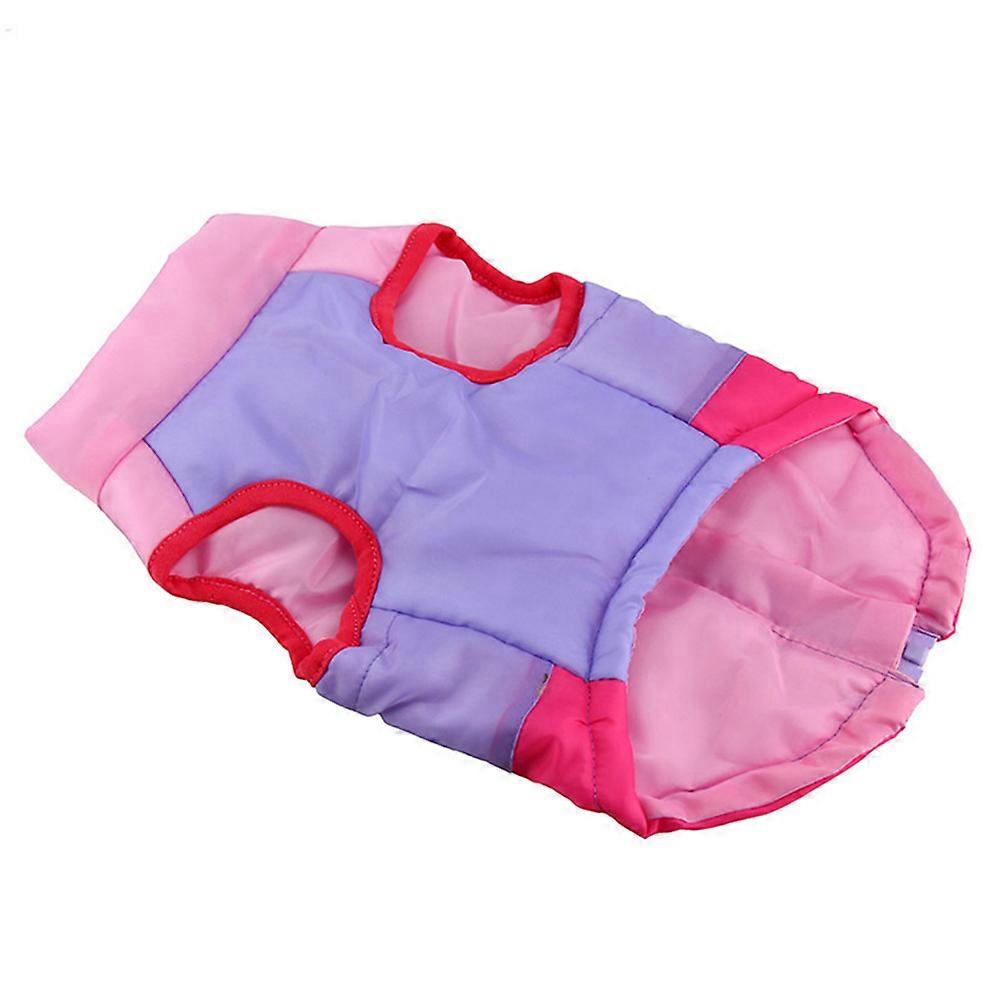 Dog Warm Clothes Waterproof Pet Jacket for Running XL Cotton Material Rosy Purple 1Set