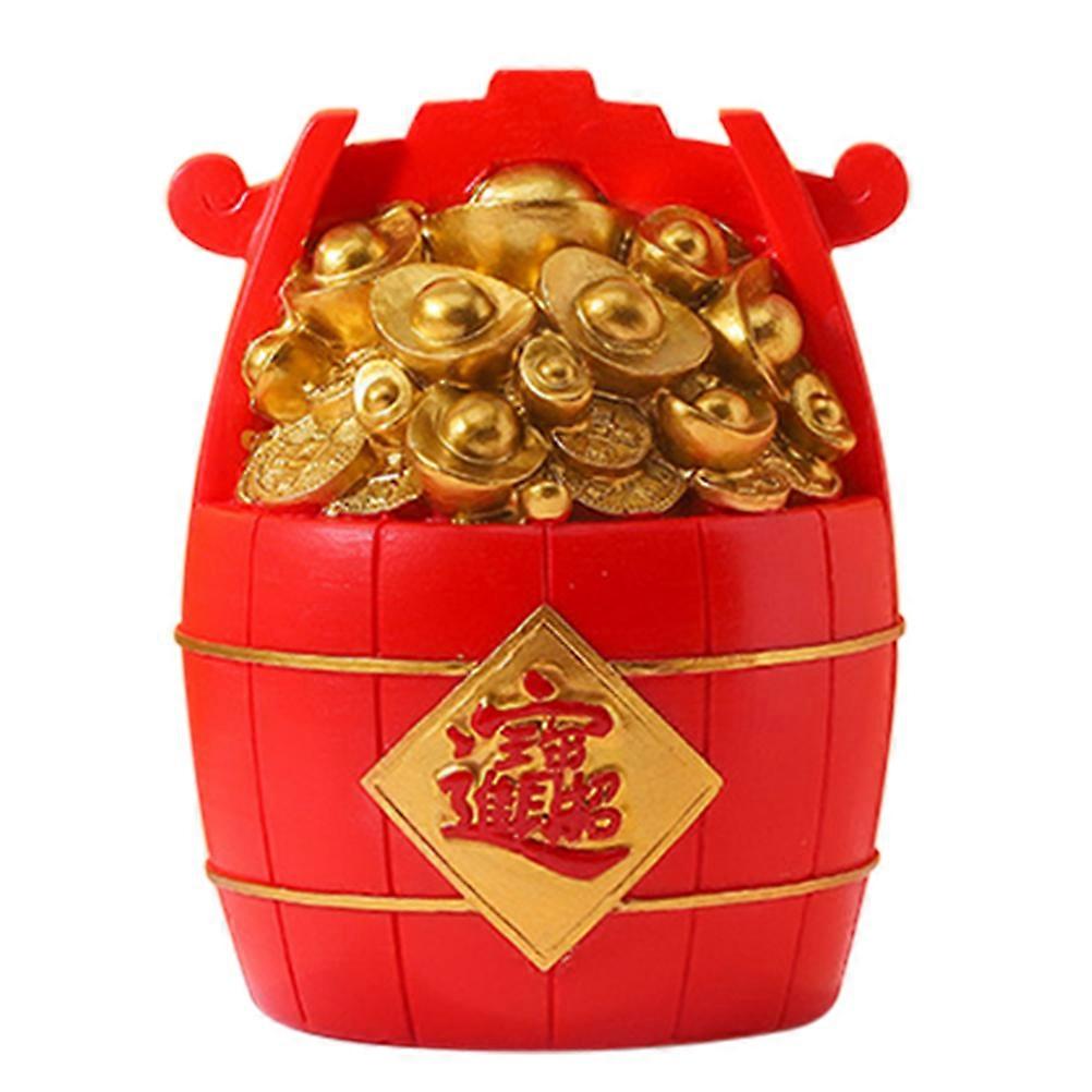 Red Resin Kids Saving Pot for Desk Decoration with Smooth Design 1pc