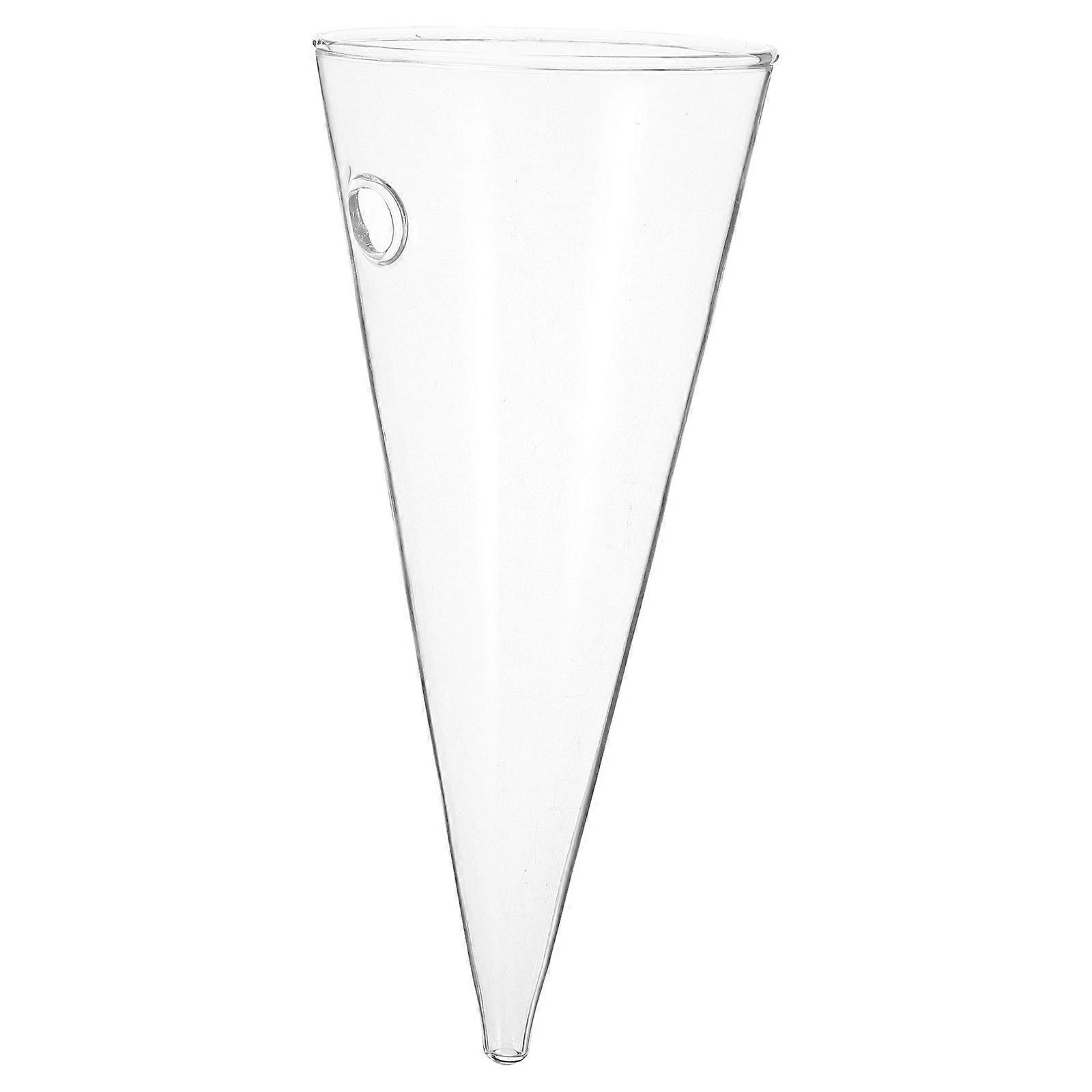 Hanging Glass Planter Wall Mounted Cone Planter Home Decor Clear Glass 1Set