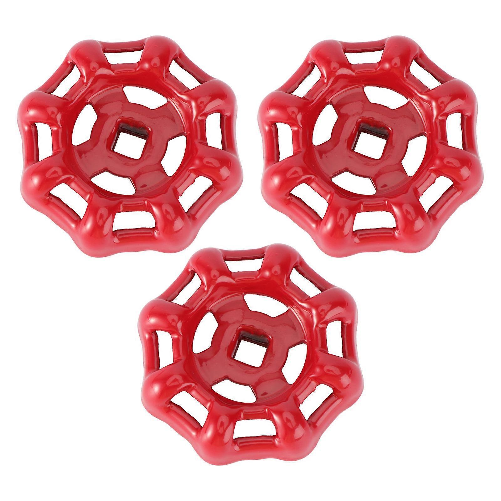 Gate Wheels Cast Handle Sillcock Industrial Use Round Broach Metal 3Pcs