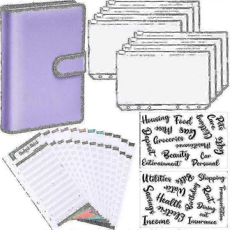 A6 الموثق مخطط الميزانية دفتر الملاحظات يغطي مجلد حجم 6 جيوب ثقب البلاستيك سستة توفير المال