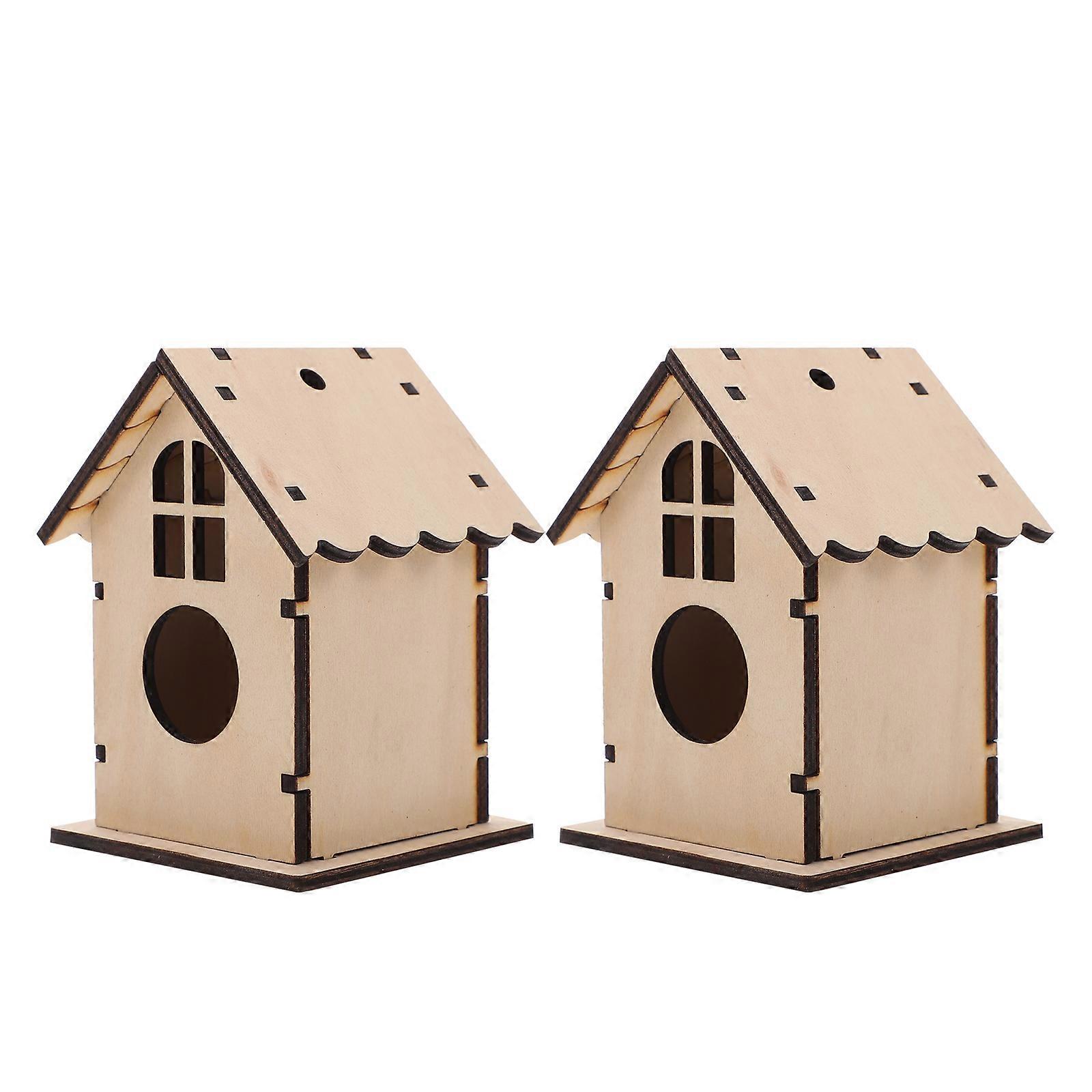 Wooden Bird Nest for Parrots and Small Birds Made of Durable Synthetic Material Light Brown