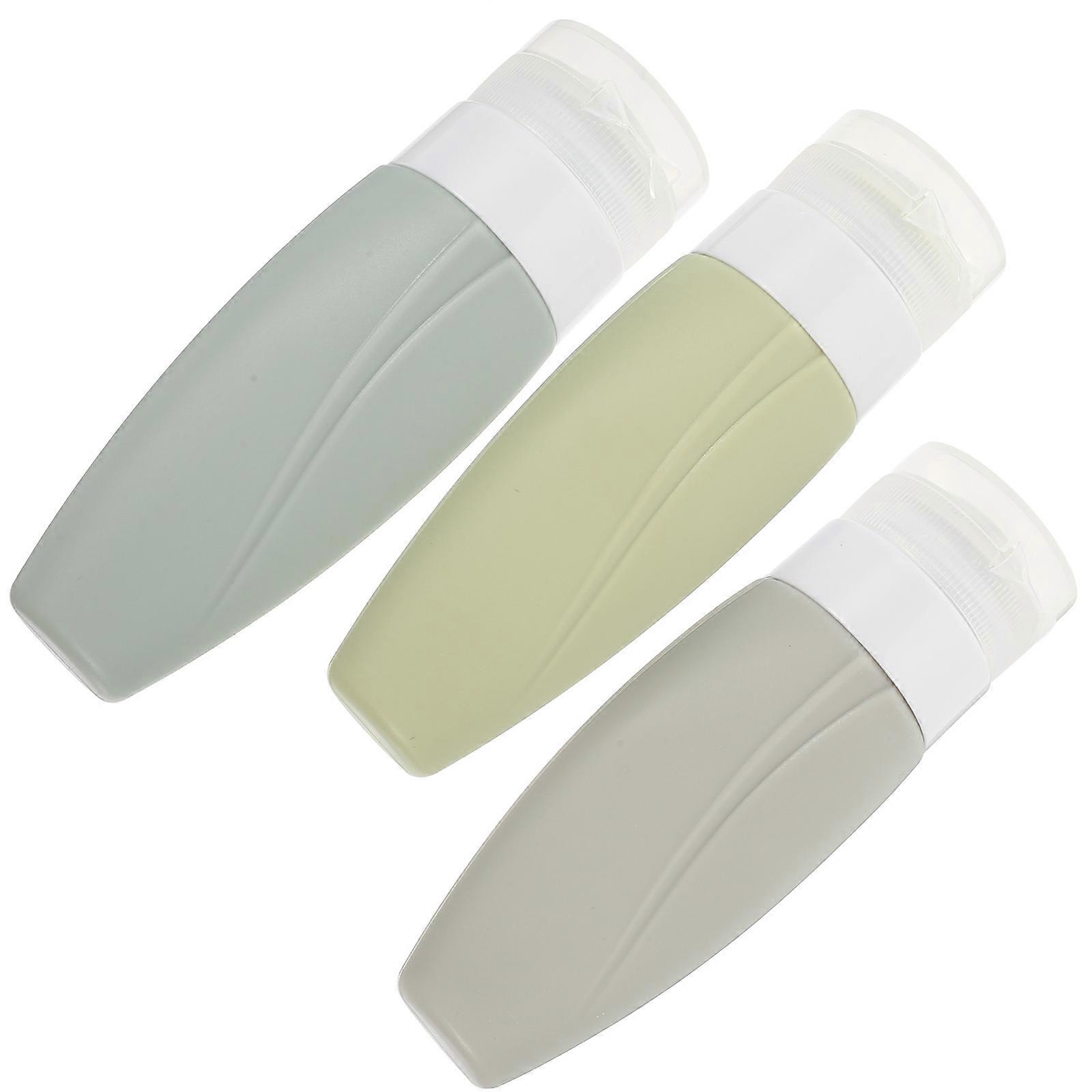 Lotion Sub Bottles Portable Storage Travel Design Cosmetic Containers Assorted Color 12x3.5cm 60ml Airtight Seal 3Pcs