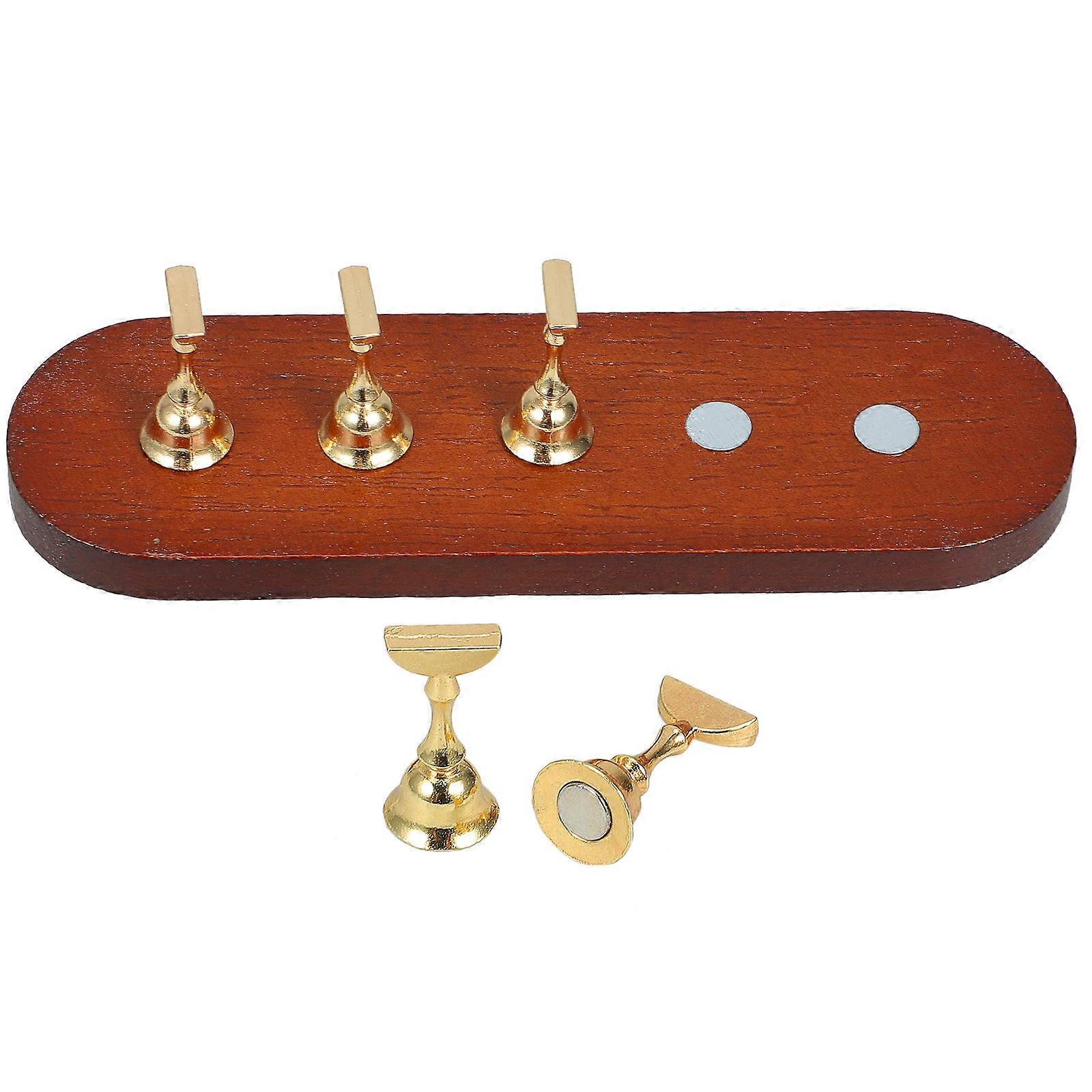Nails Display Stand Manicure Tool Home Use Brown Wooden Oval Shape Magnetic Design 1 Set