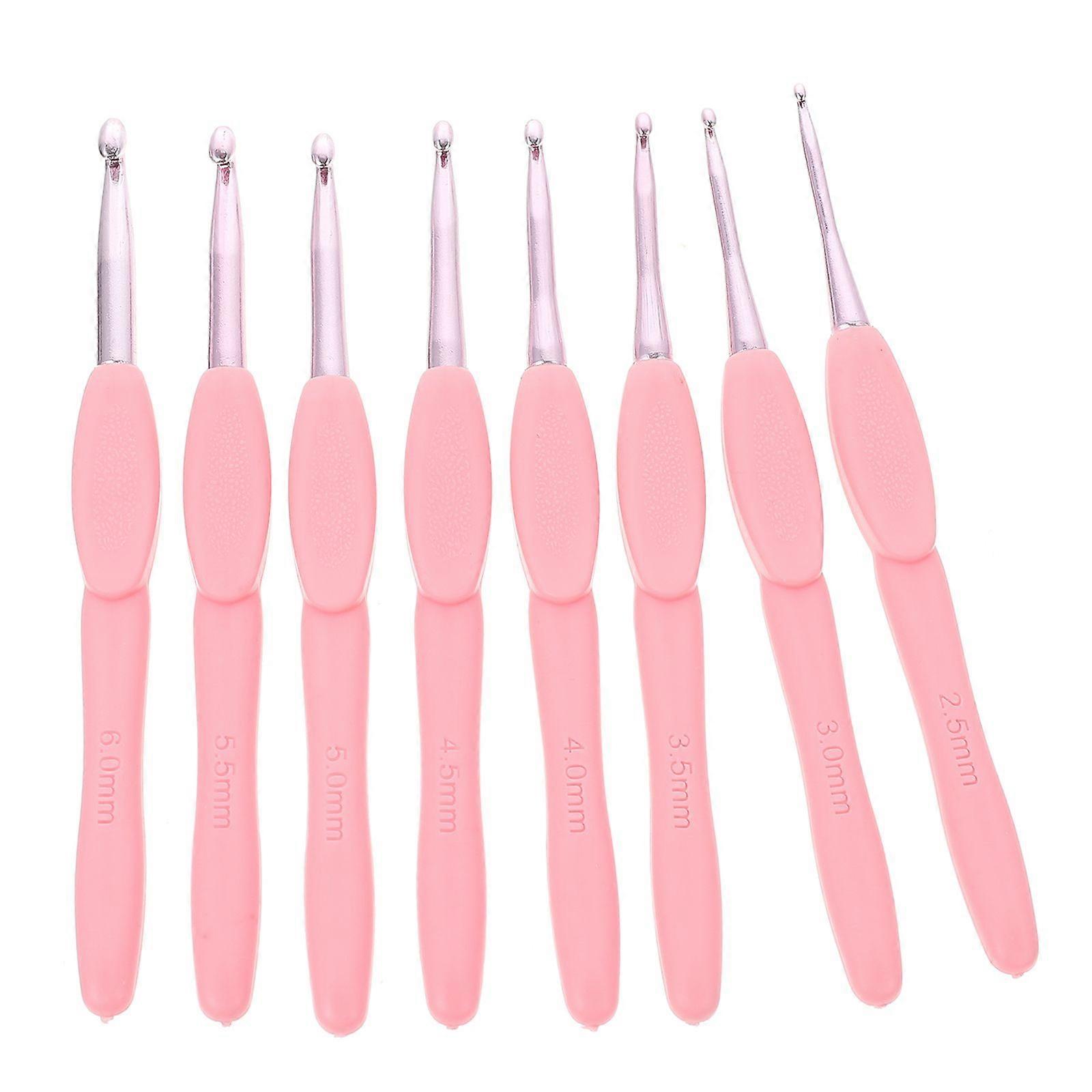 8Pcs Soft Handle Crochet Needles Handcraft DIY Knitting Crochet Hooks Weaving Tools