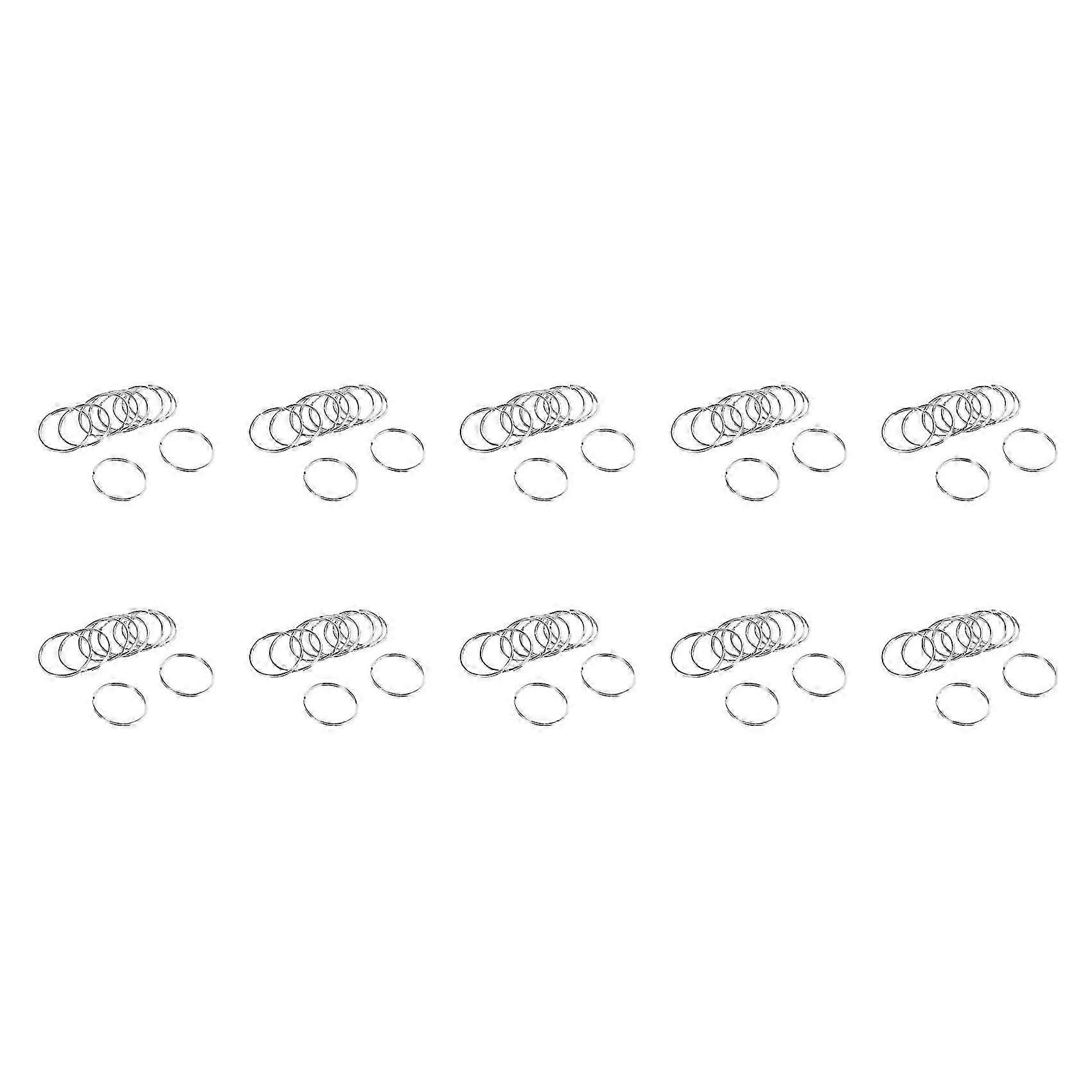 100X Quality 50mm Keyring Split Ring Set Heavy Duty Nickel Key Loop Sprung Hoop