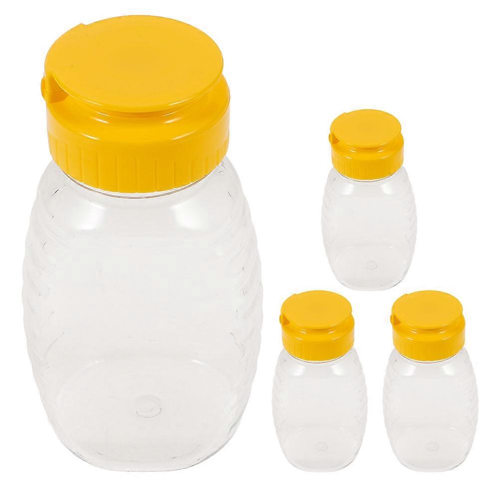 Honey Squeeze Bottle Empty Honey Jars Plastic Dispenser With Lids For Condiment Container Travel