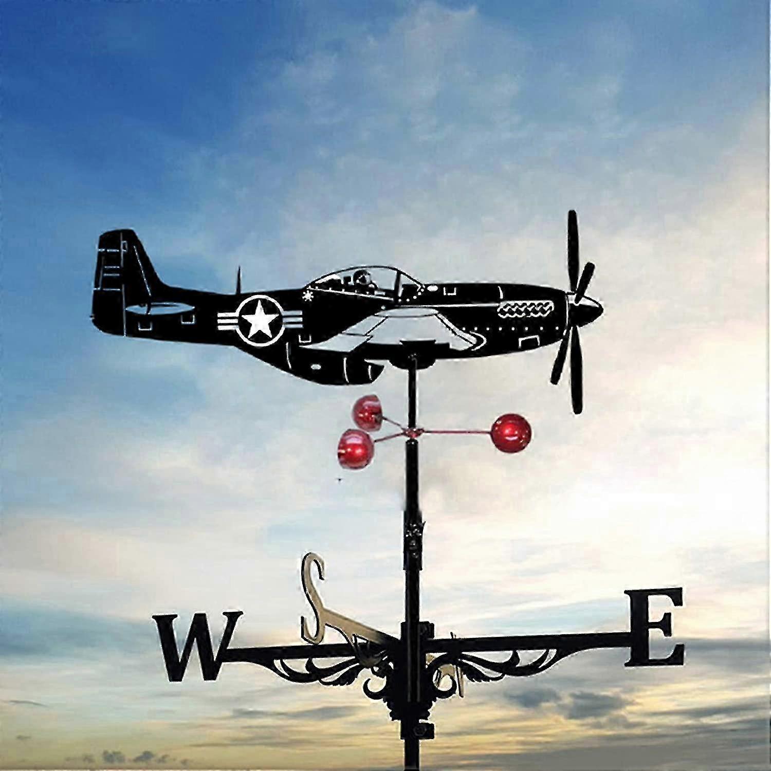 Animal Pattern Metal Weathervane for Garden and Yard, Easy to Use Professional Wind Measuring Tool Suitable for Aircraft