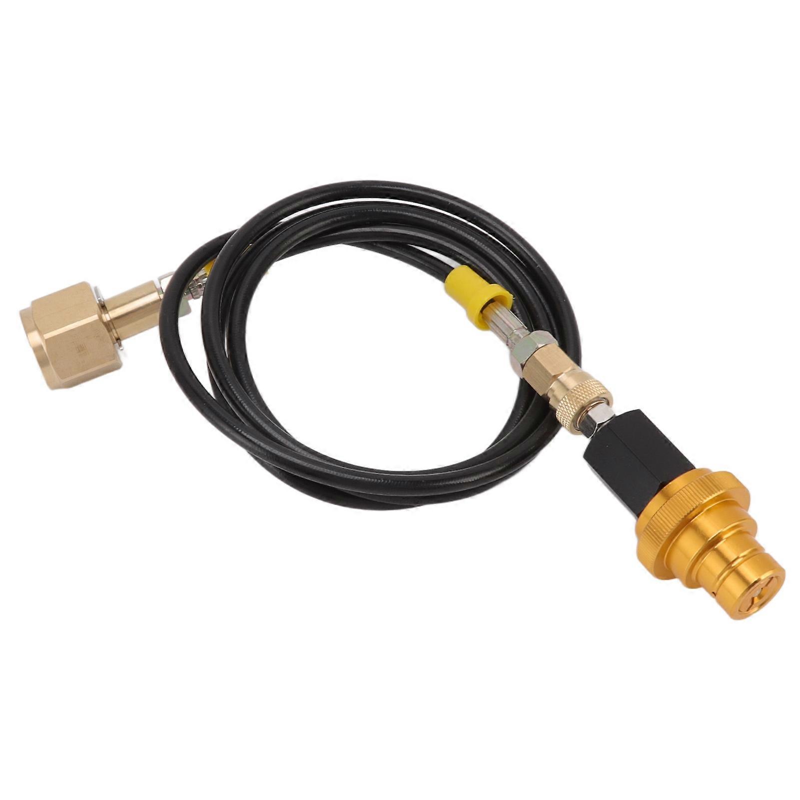 Soda Machine Adapter Hose Kit 1.5m Black Soda Adapter Hose with Gold Quick Adapter CO2 Tank Refill Adapter W21.8 14 