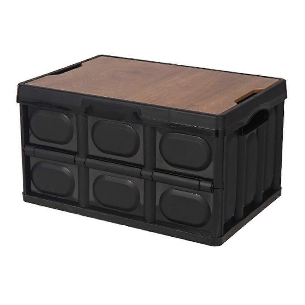 55 لتر في الهواء الطلق التخييم غطاء خشبي قابل للطي صندوق تخزين سيارة حاوية طعام صيد الأسماك نزهة شواء منظم 