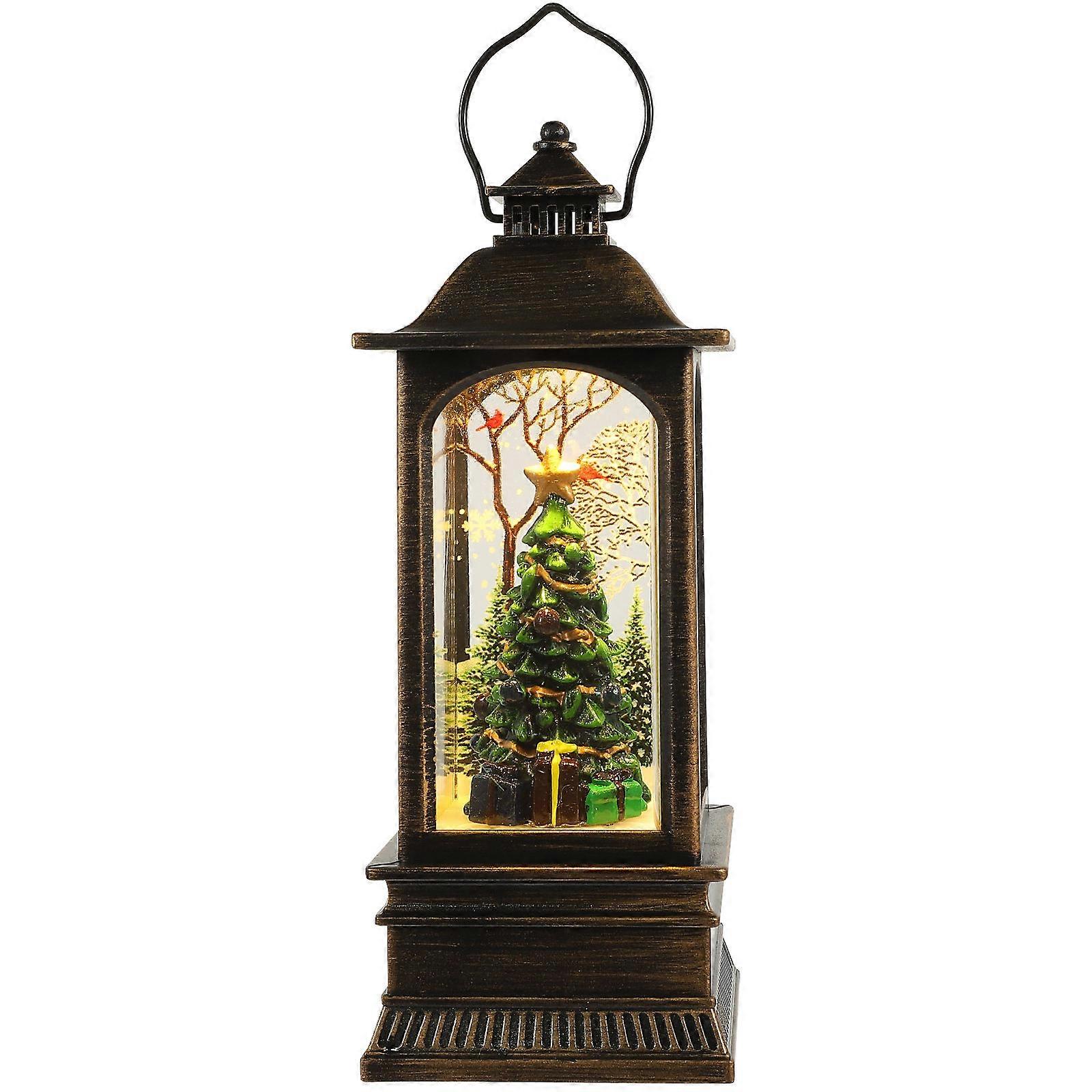 Lanterna de Natal com luz a bateria para decoração de mesa.