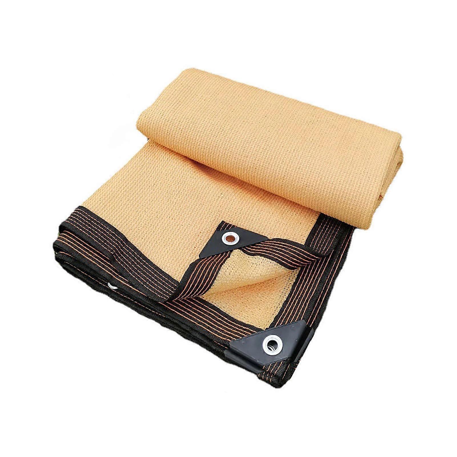 Sonnensegel Rechteckig 4x12m Beige HDPE Sonnenschutznetz mit Ösen für Terrasse Garten und Hinterhof