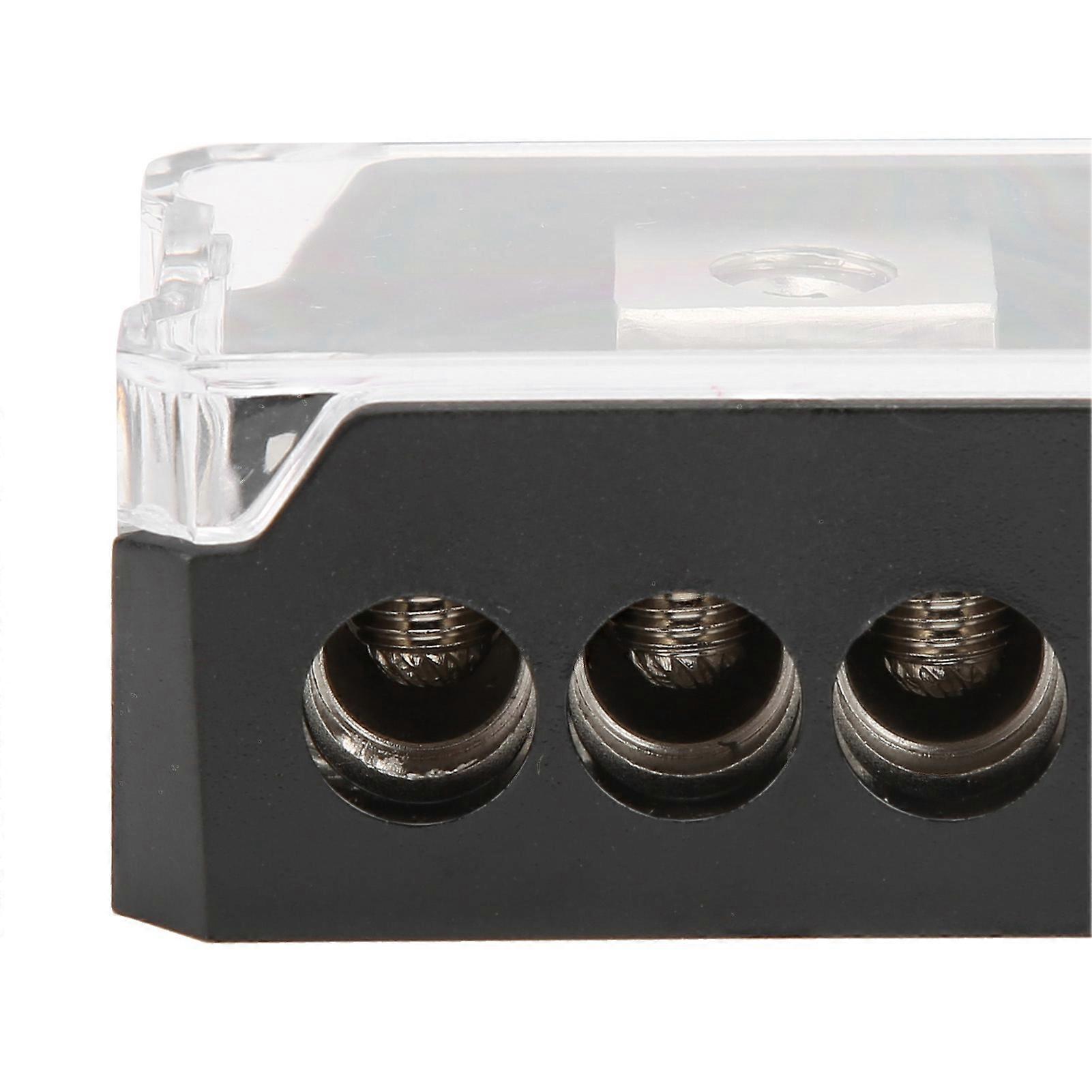 4 Way Power Distribution Block 1‑Guage Input 4‑Guage Output Ground Distributor Connecting Car o Splitter