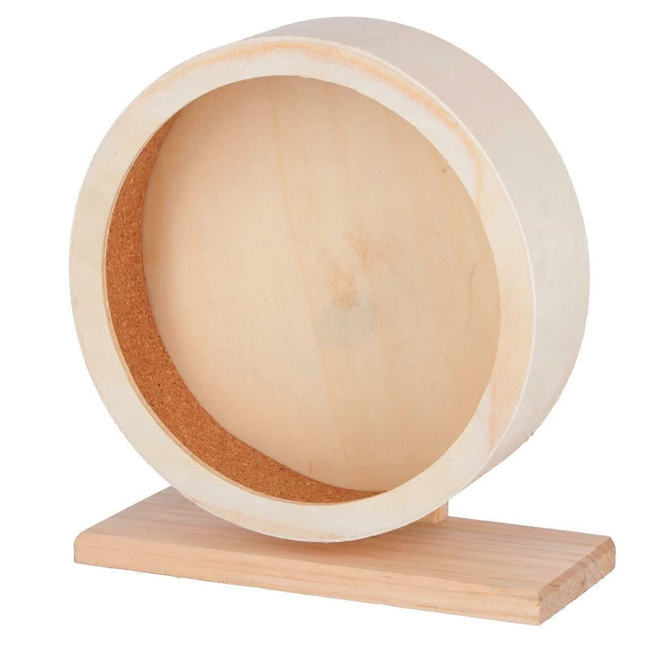 Hamster Wood Wheel 22 cm - Brown Wooden Exercise Wheel for Small Pets, Durable and Safe Design
