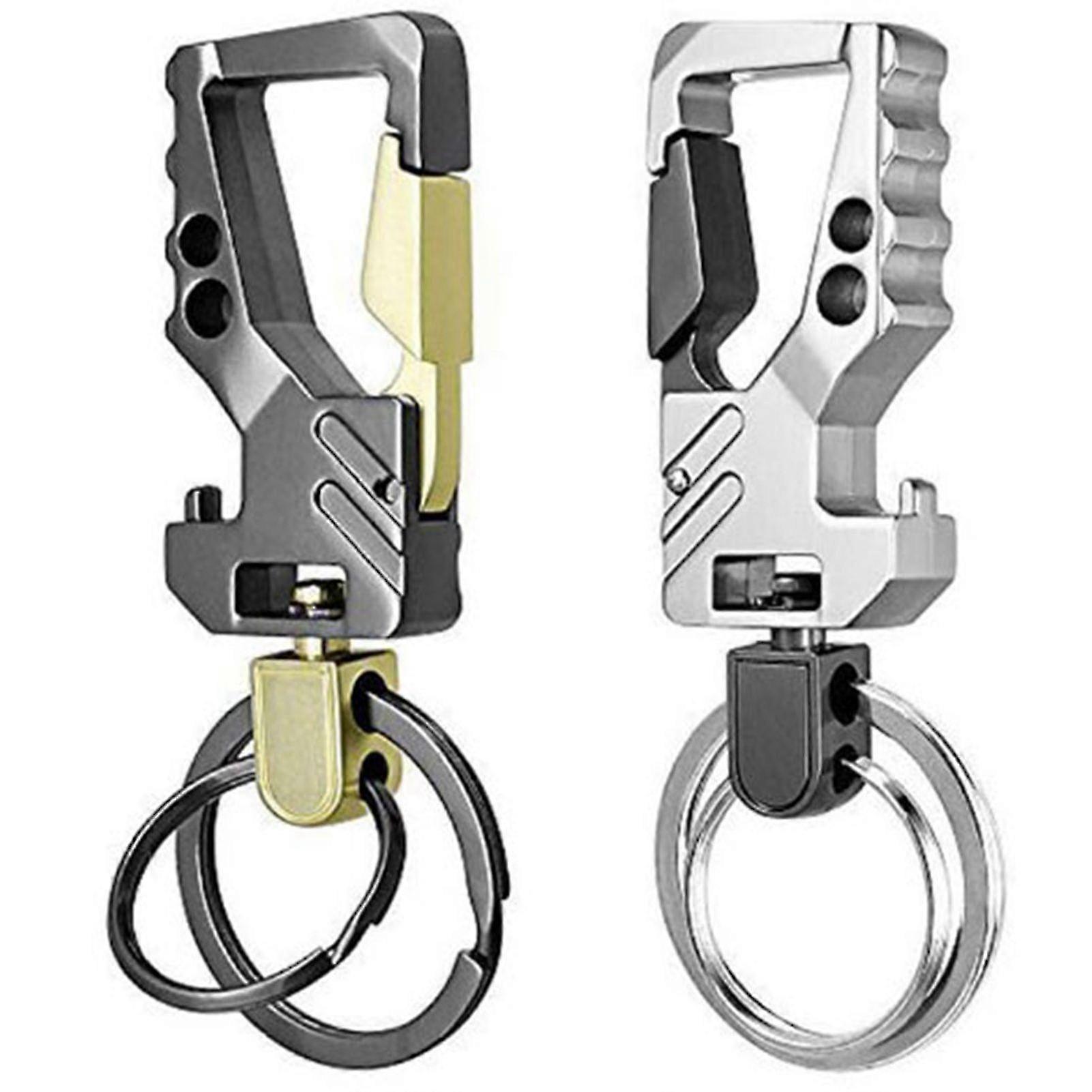 2 Pcs Zinc Alloy Key Chain Bottle Opener Scratch Proof Portable Multifunctional Tool