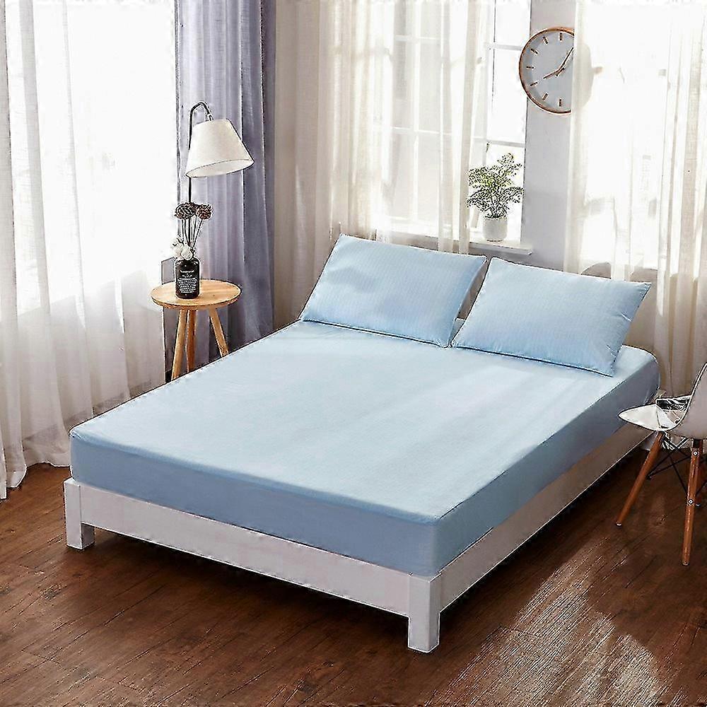 Soft Fitted Waterproof Mattress Protector Cover with Stripe Pattern, 80cm x 200cm x 30cm