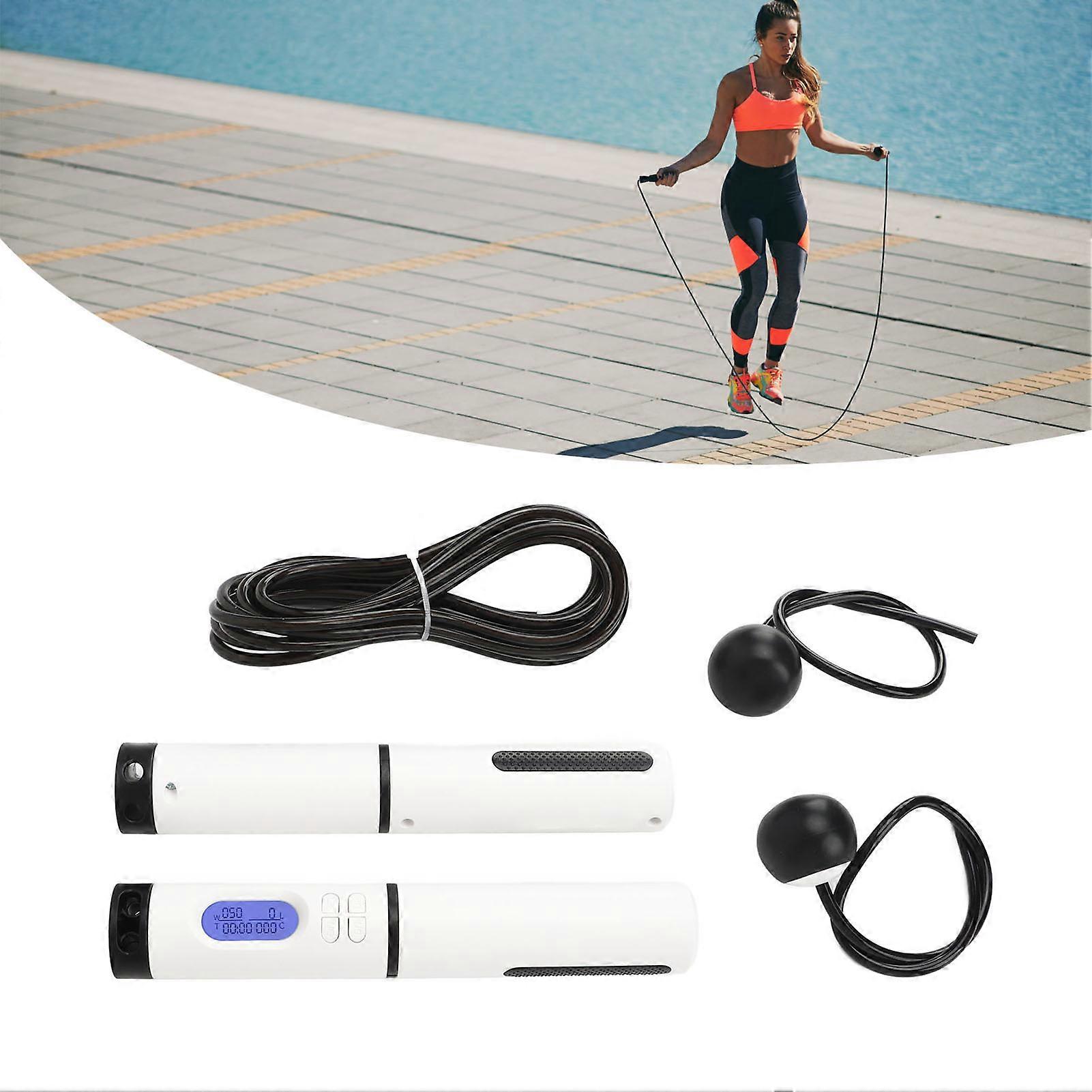 Electronic Jump Rope Workout Weighted Handle Smart Exercise Skipping Rope Black 2.8meter 
