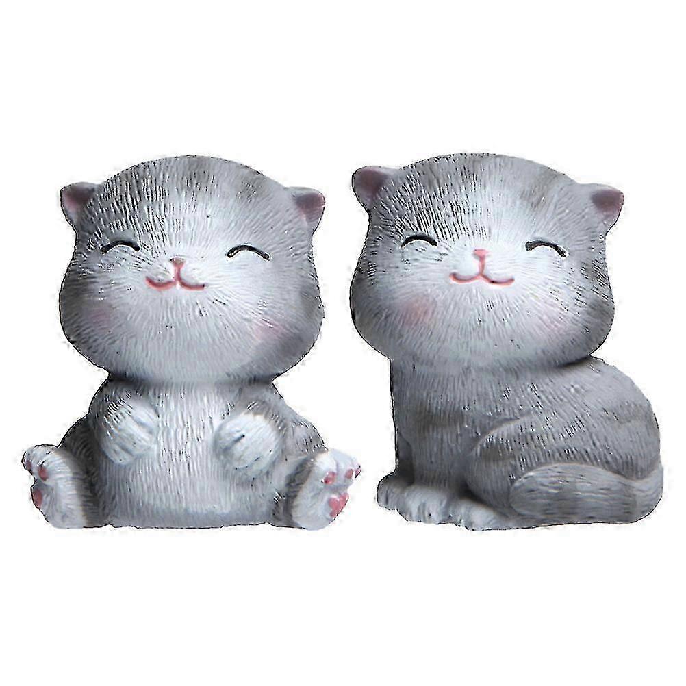 2Pcs Cute Cat Design Refrigerator Magnet Kitchen Decor Grey