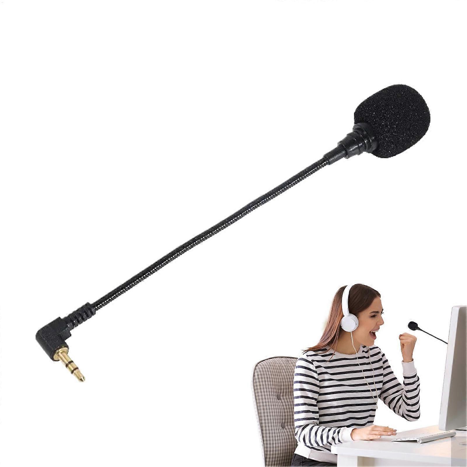 Headphone Microphone Attachment - Flexible 3.5mm Replacement Microphone for Remote Work and Video Conferencing