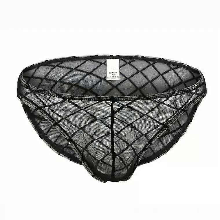Men Sexy Underwear Mesh Breathable See Through Bikini Gay Low-rise U Convex Pouch Brief Male Comfort Sports Elastic Thin Panties