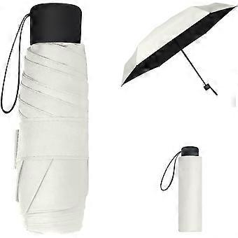 Ombrello da viaggio AURA, ombrello pieghevole compatto portatile, ombrello impermeabile piccolo e leggero, ombrello da pioggia e sole (bianco)