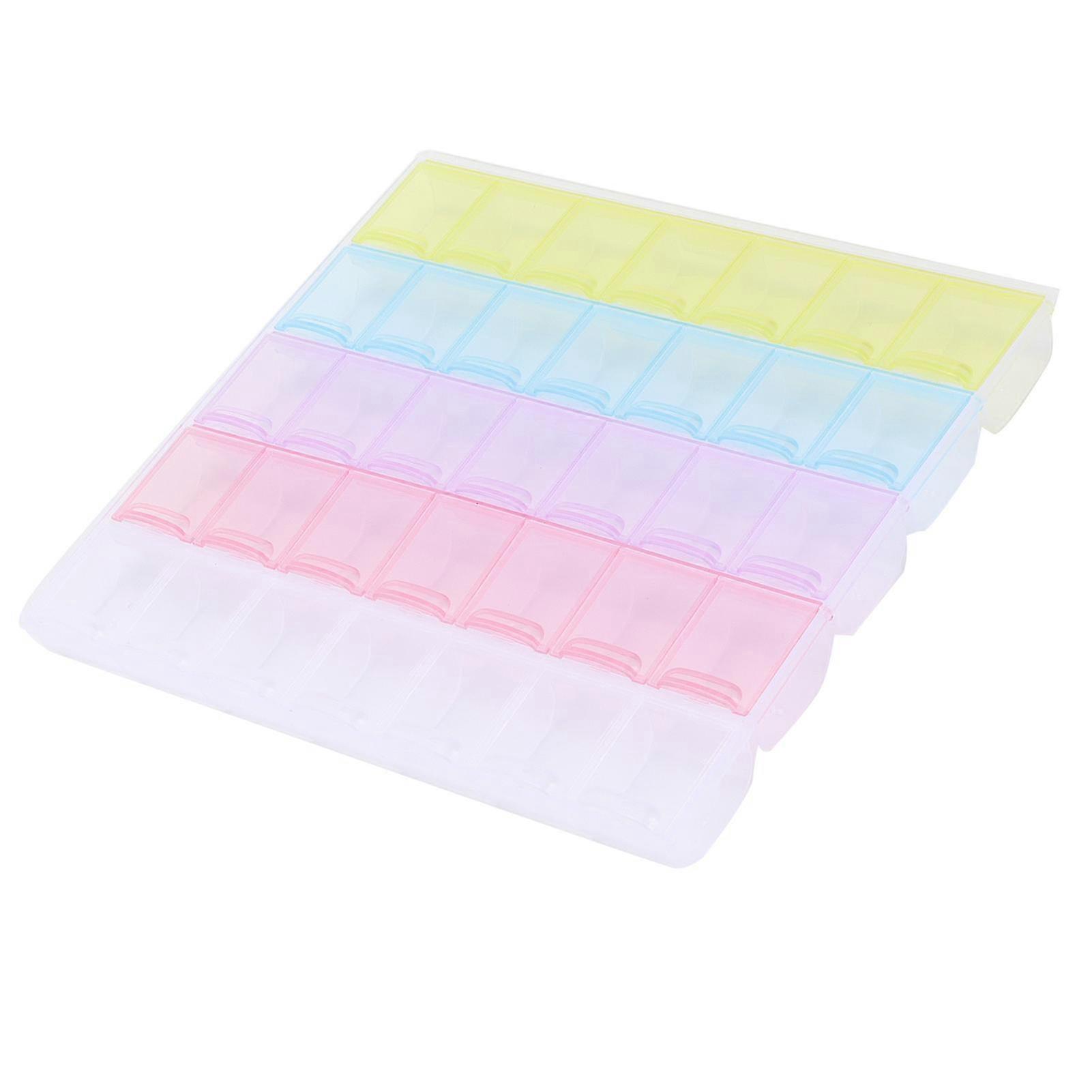 Multicolor Storage Box with 35 Grids for Organizing Pills, Beads, Ear Studs, and Rings