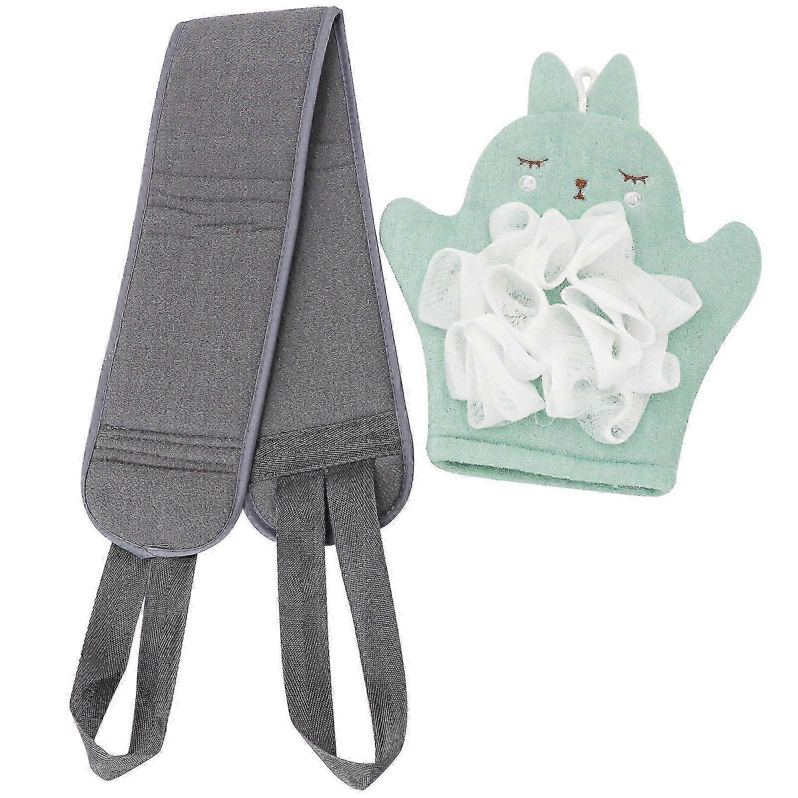 2-in-1 Skin-friendly Bath Sponge and Towel Dual-use Bath Flower with Double-sided Design