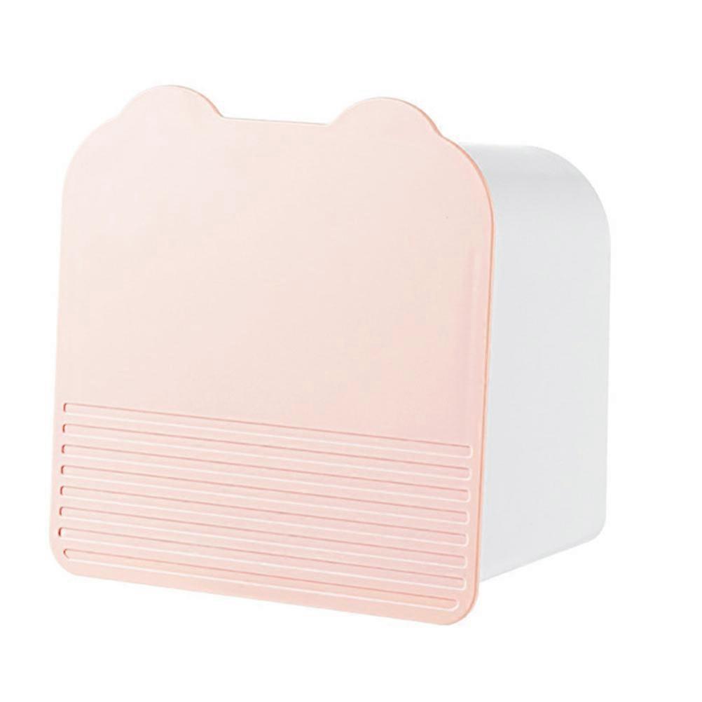 Storage Containers With Lids Wall-Mounted Bathroom Storage Box Simple and Practical 15.5X15.5X9CM Pink 1Pcs