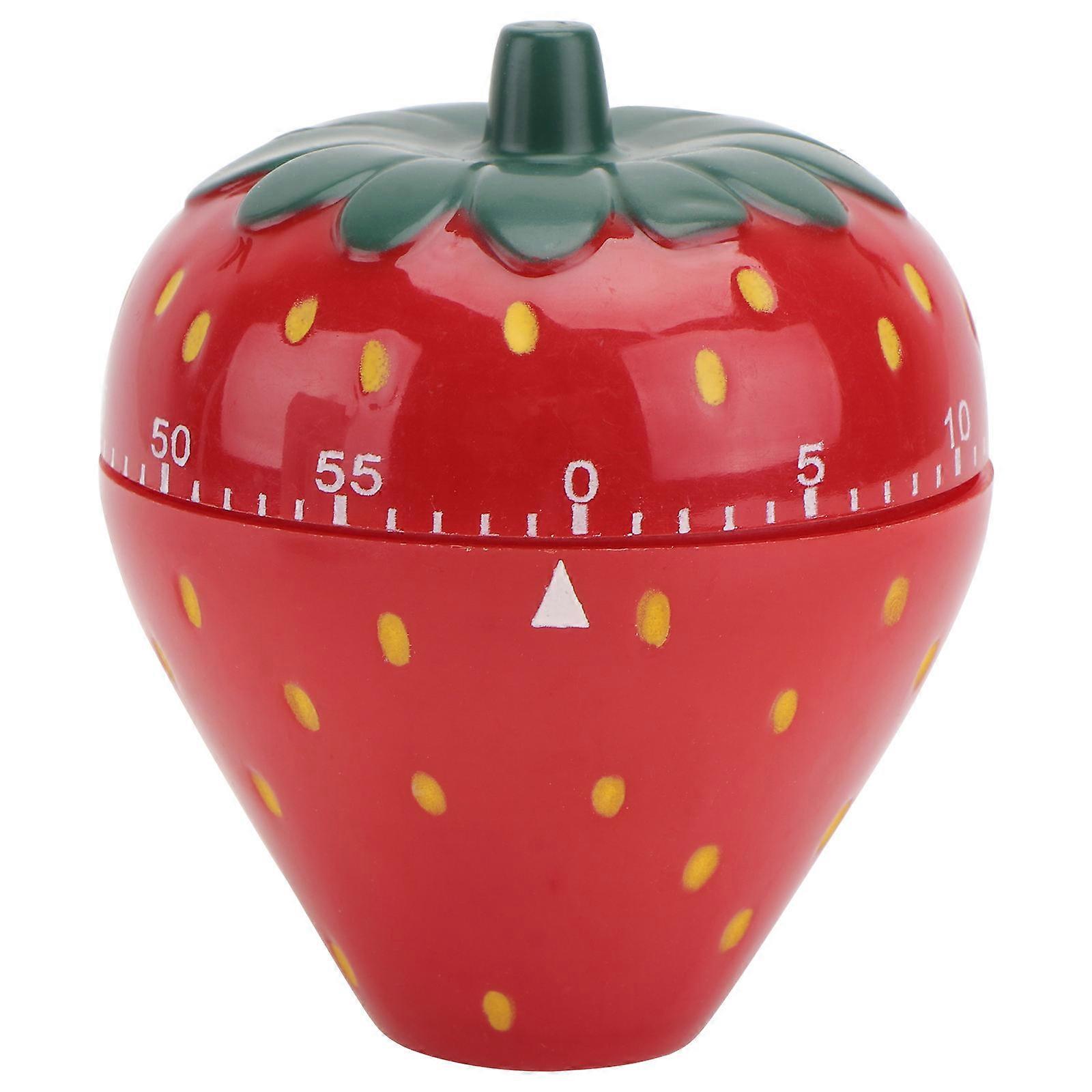 1Pc Red Fruit Shaped Mechanical Kitchen Timer Decorative Timing Device